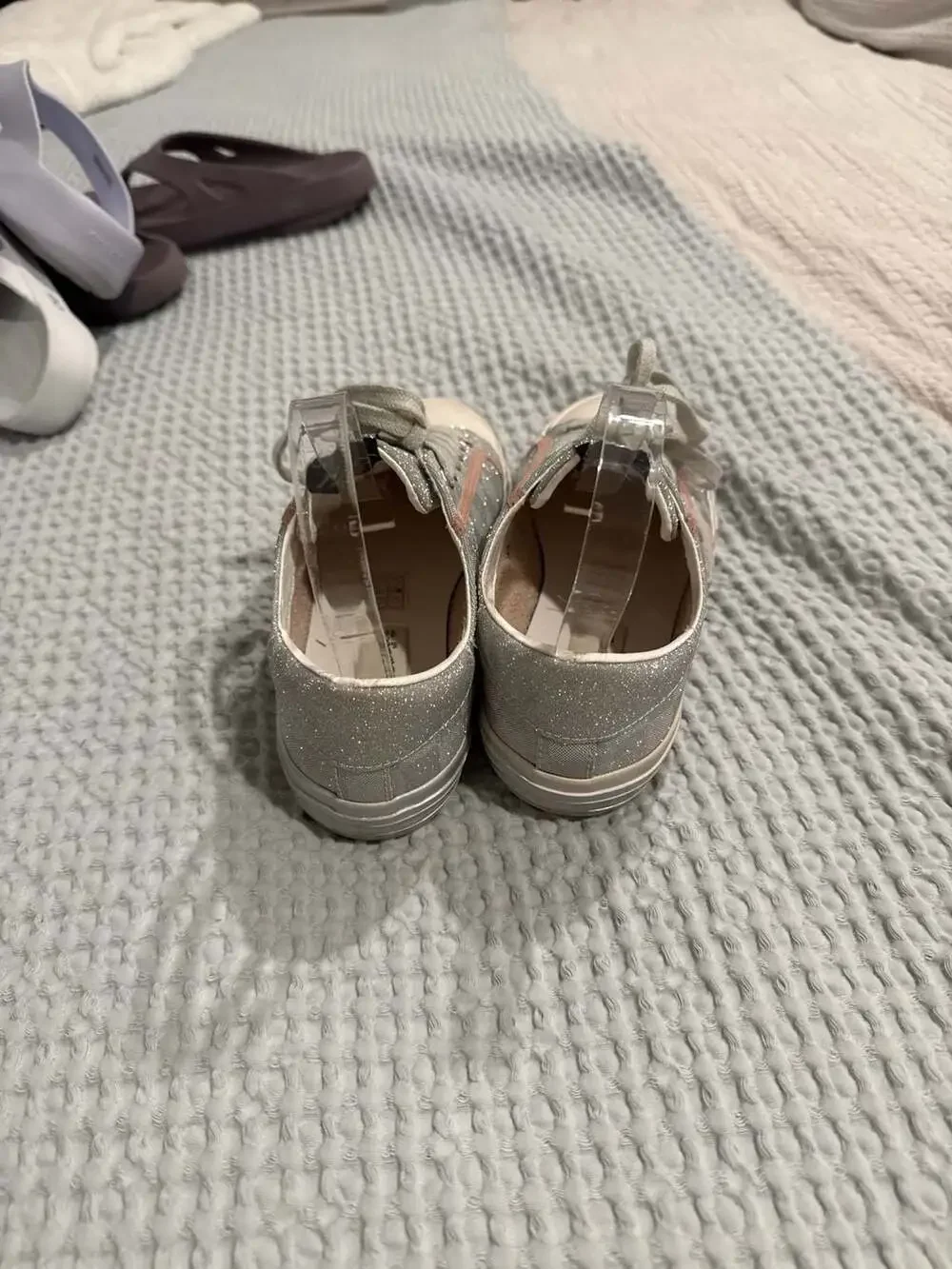 Vintage Havana Alive Silver Glitter Checkerboard Low Top Sneakers Size 7